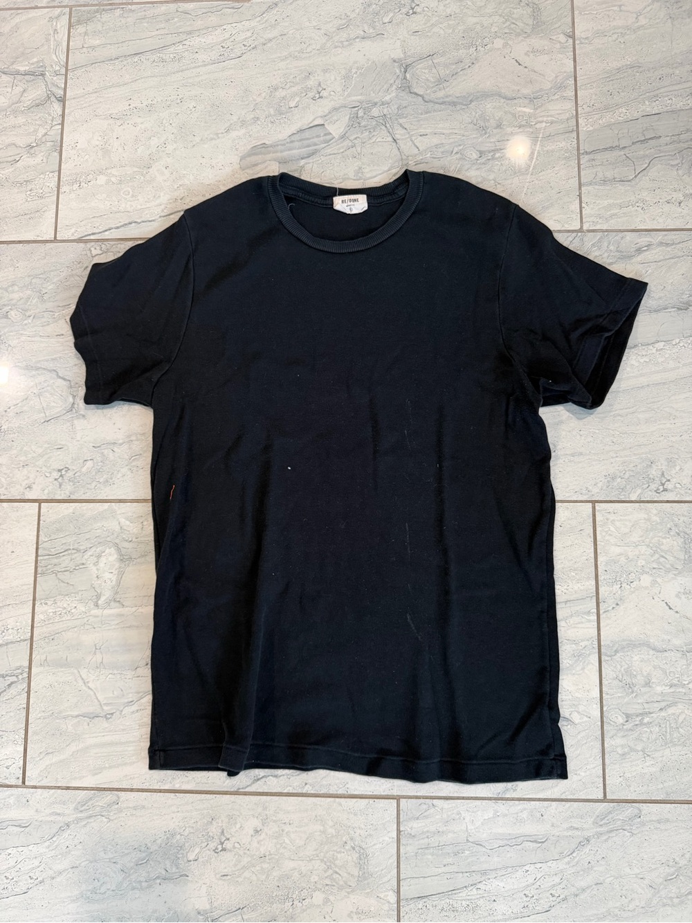 Re/Done Black Short Sleeve Crew Tee